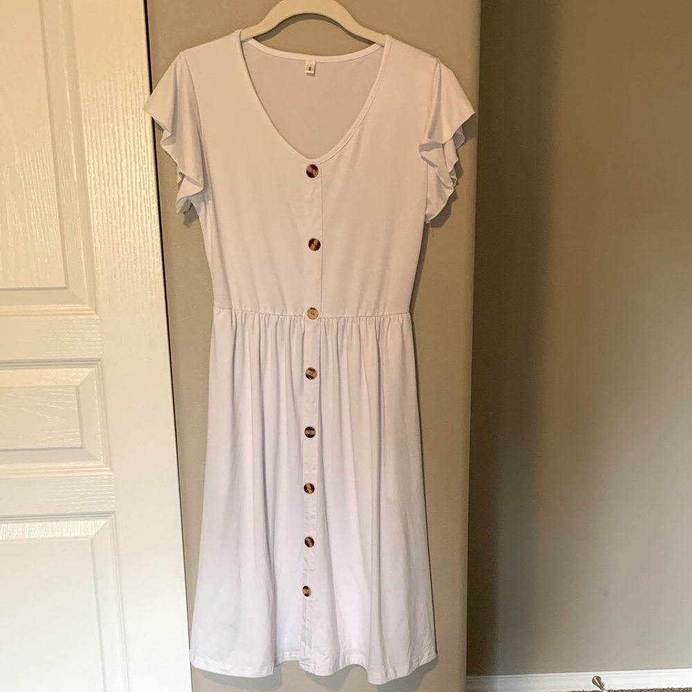 White Button-Down Dress